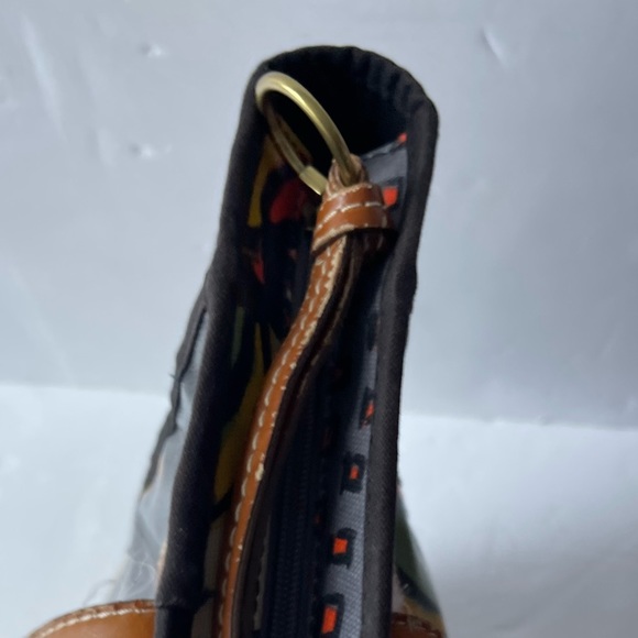 Fossil Handbag Floral Nature Design Coated Canvas Leather Tote Shoulder Bag - Picture 5 of 11